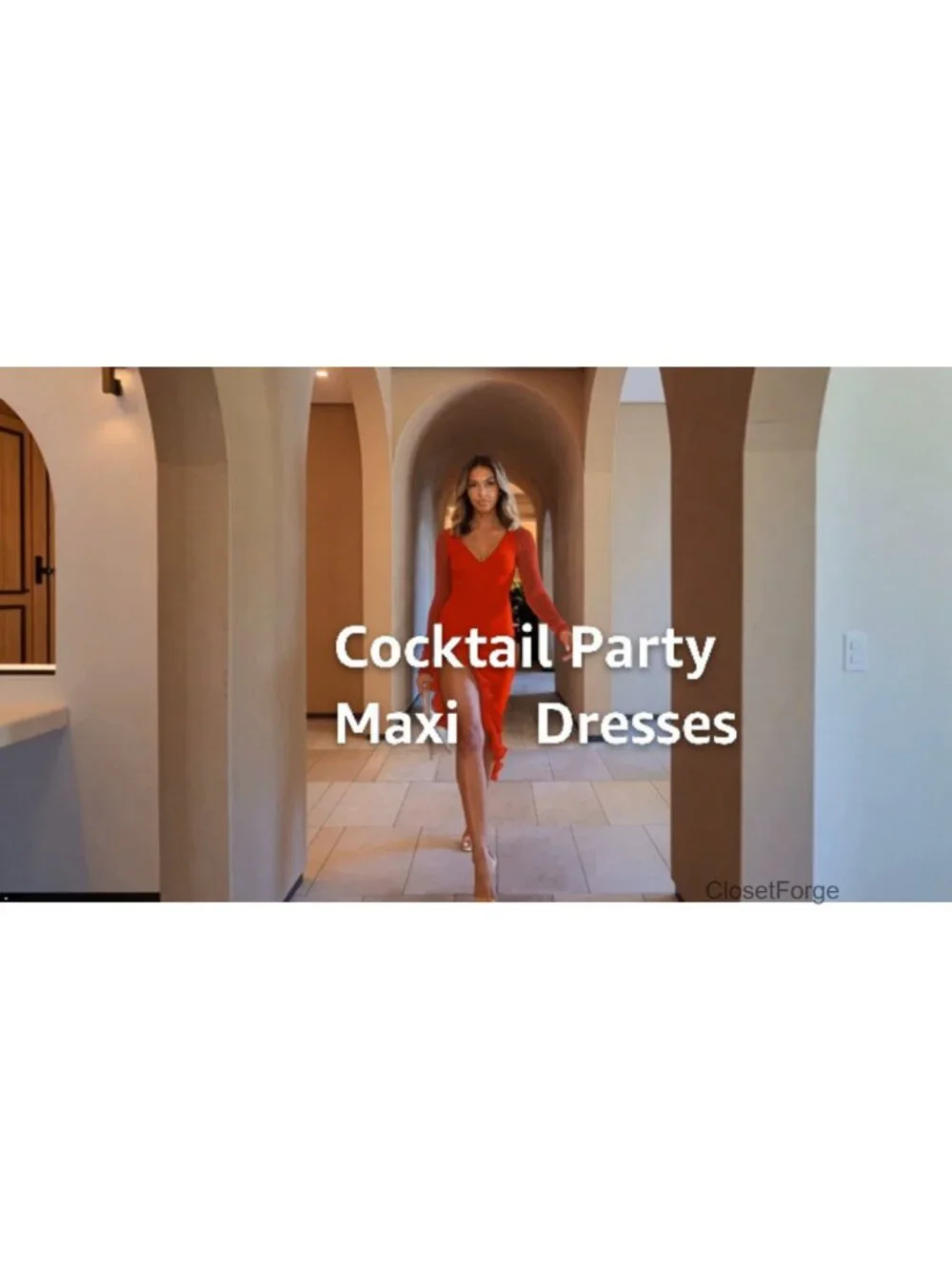 Slim Fit Bodycon Maxi Dress Long Sleeve V-Neck High Slit